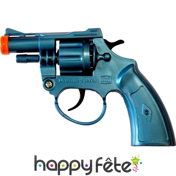 Pistolet de détective en plastique bleu