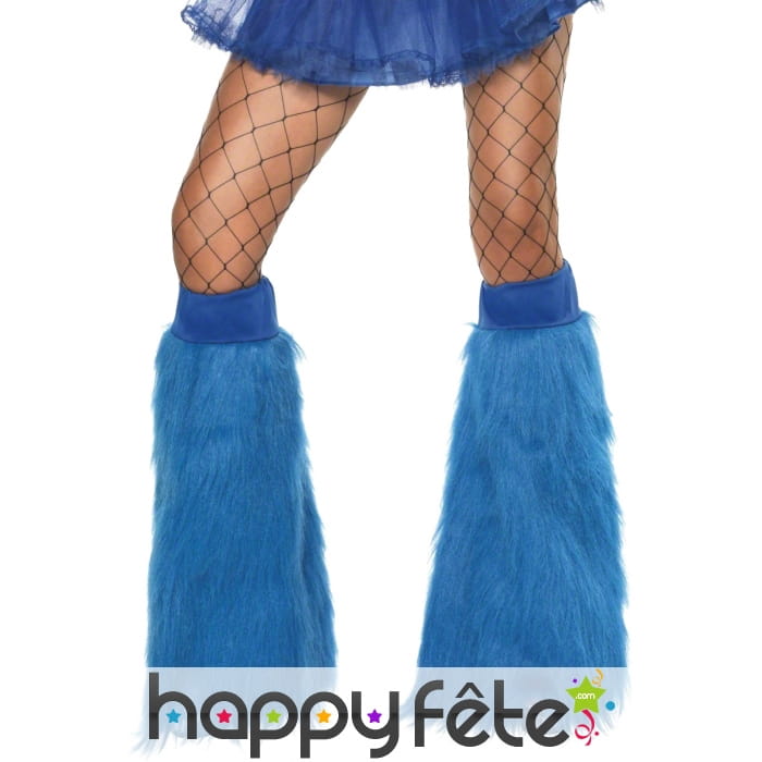 Pattes d'éléphant fluo en fourrure bleue