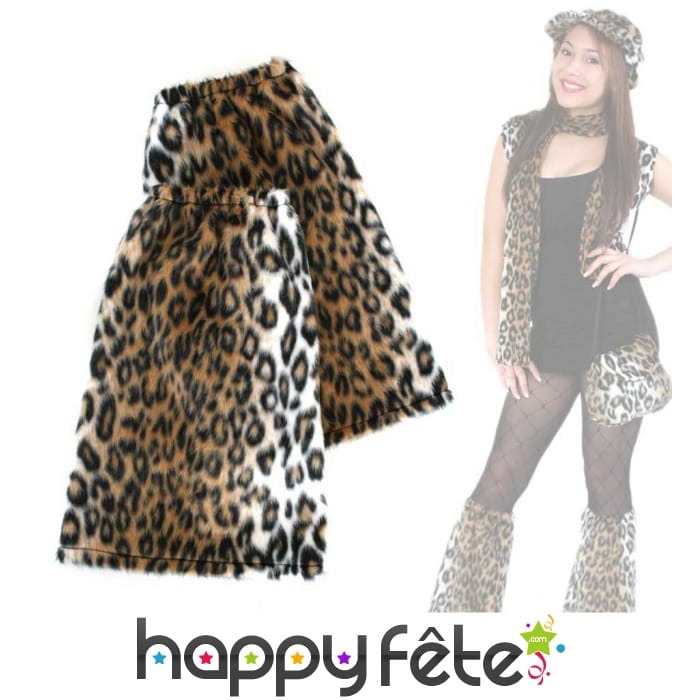 Pattes déléphant léopard en peluche