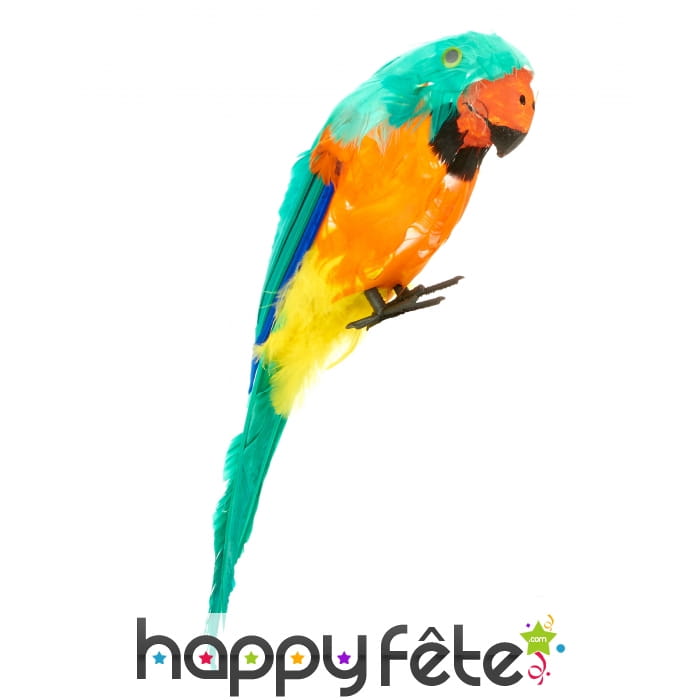 Perroquet d'épaule décoratif et multicolore, 38cm