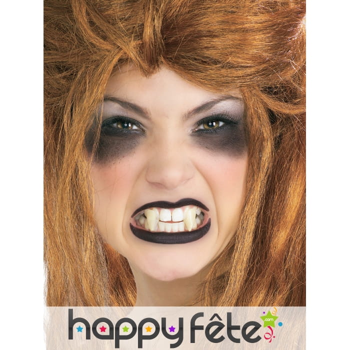 Paire de fausses canines blanches de vampire