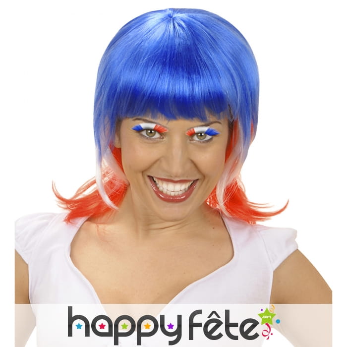 Paire de faux cils drapeau France