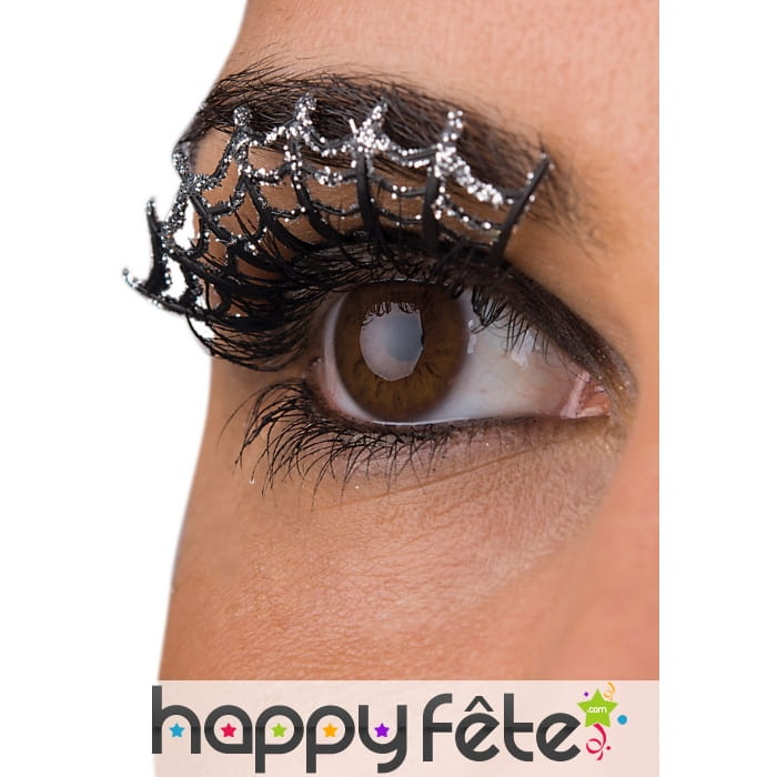 Paire de faux cils toile d'araignée argentése