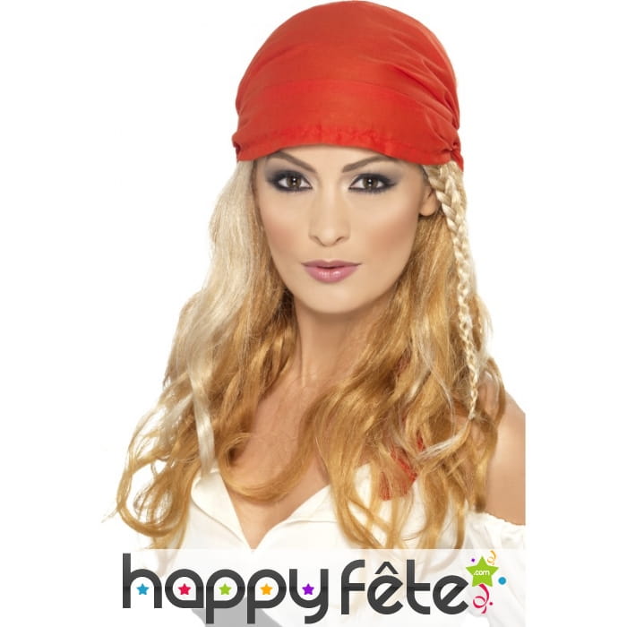 Perruque de femme pirate avec bandana