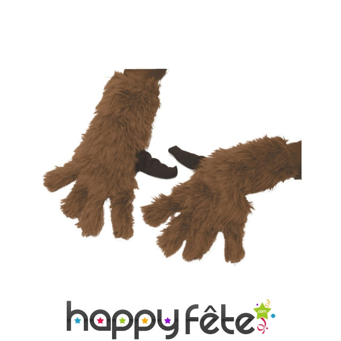 Paire de gants de Rocket Raccoon à poils, adulte