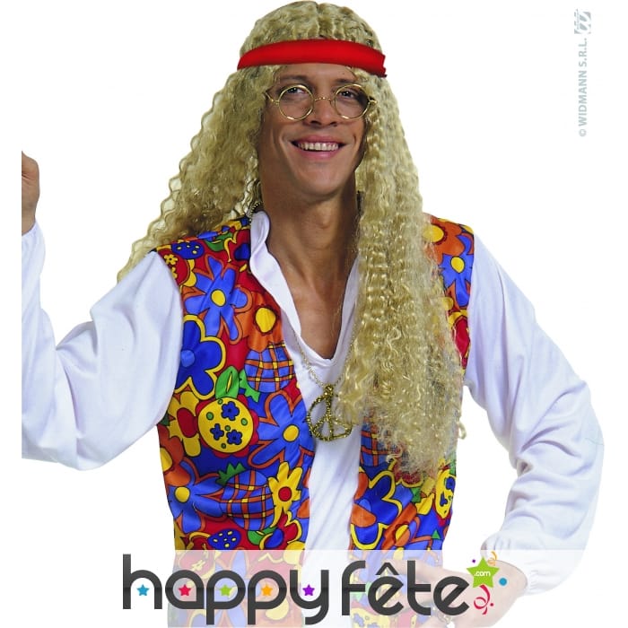 Perruque de hippie blonde