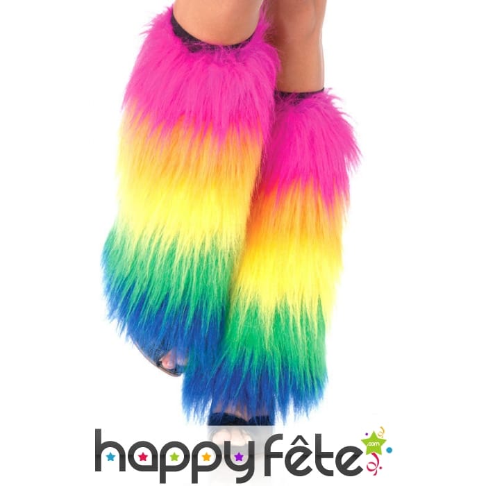 Paire de jambières en poils multicolores, luxe