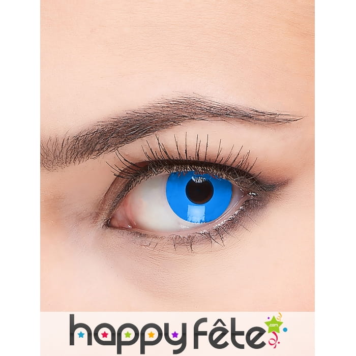 Paire de lentilles bleues unies