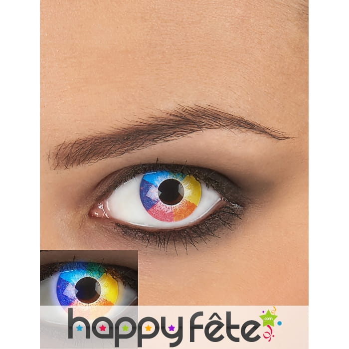 Paire de lentilles UV arc-en-ciel