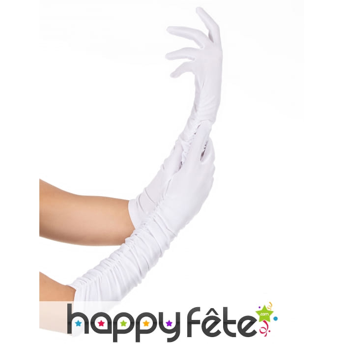 Paire de longs gants blancs de 37cm