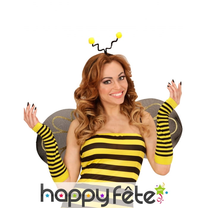 Paire de longues mitaines abeille