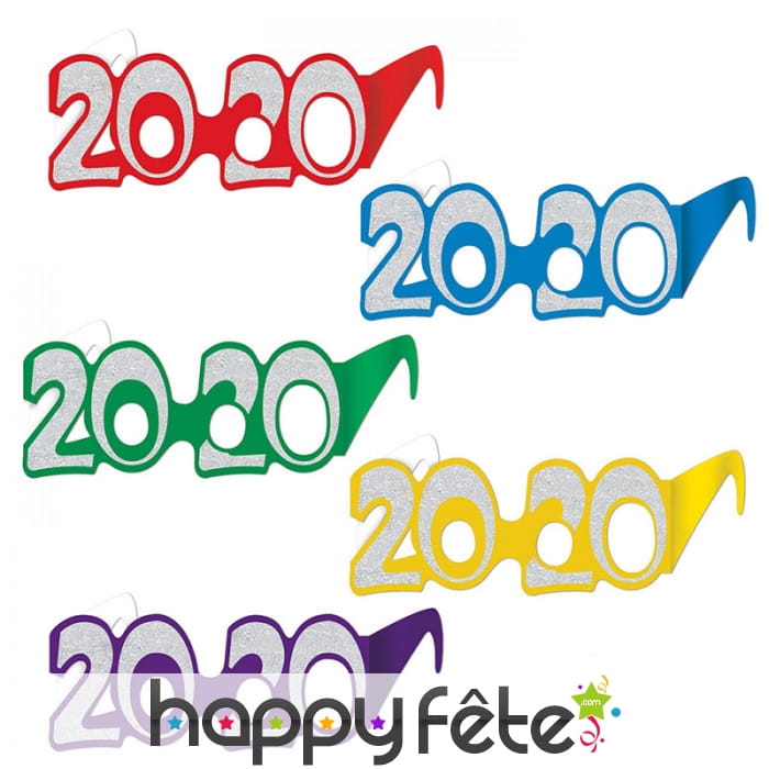 Paire de lunettes 2020 en carton pailletées