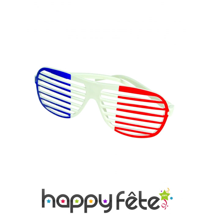 Paire de lunettes rayées bleu blanc rouge
