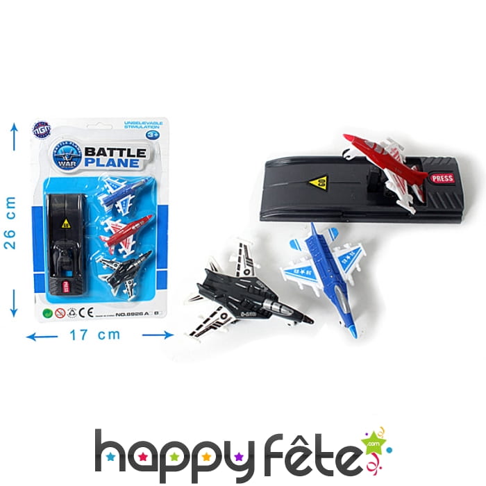 Piste de lancement avec 3 avions