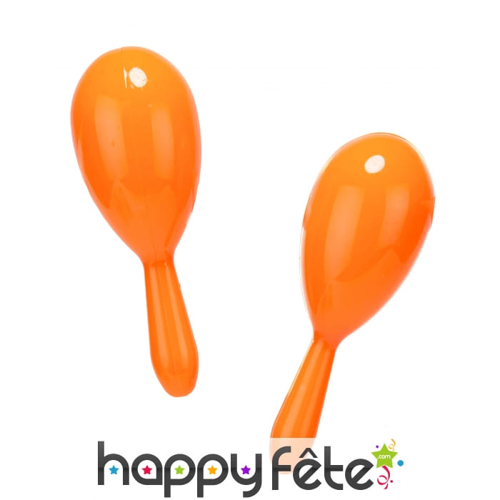 Paire de maracas orange unies
