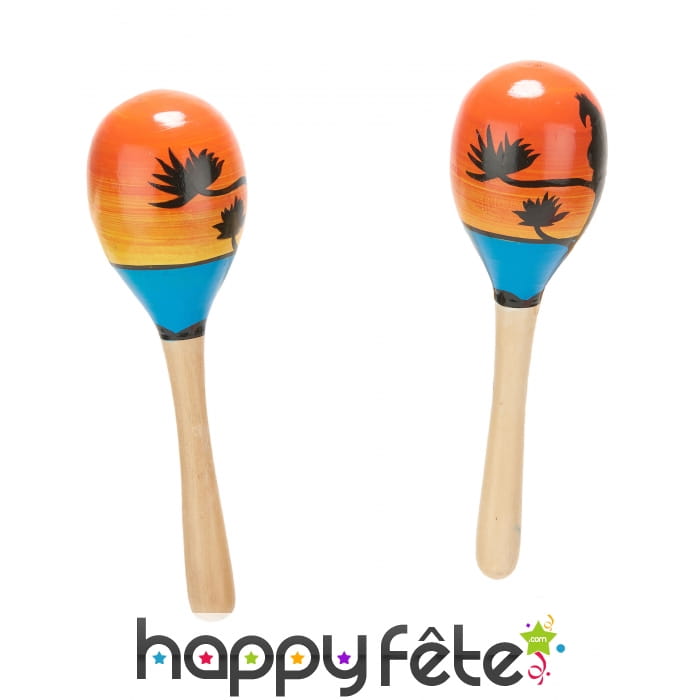 Paire de maracas thème Hawaï