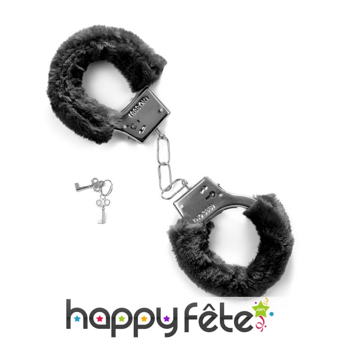 Paire de menottes avec froufrous noires
