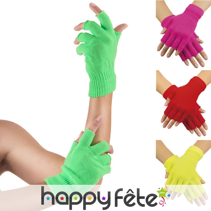 Paire de mitaines courtes unie