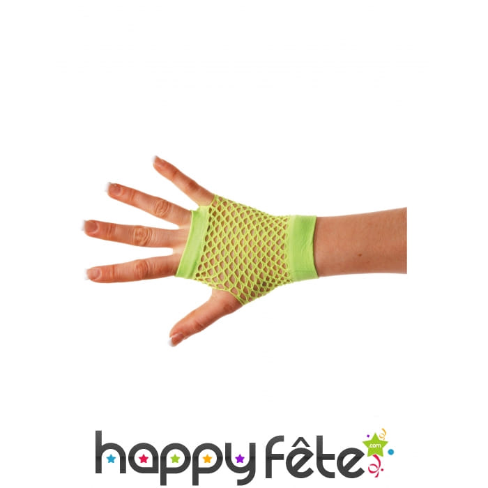 Paire de mitaines vertes en résille