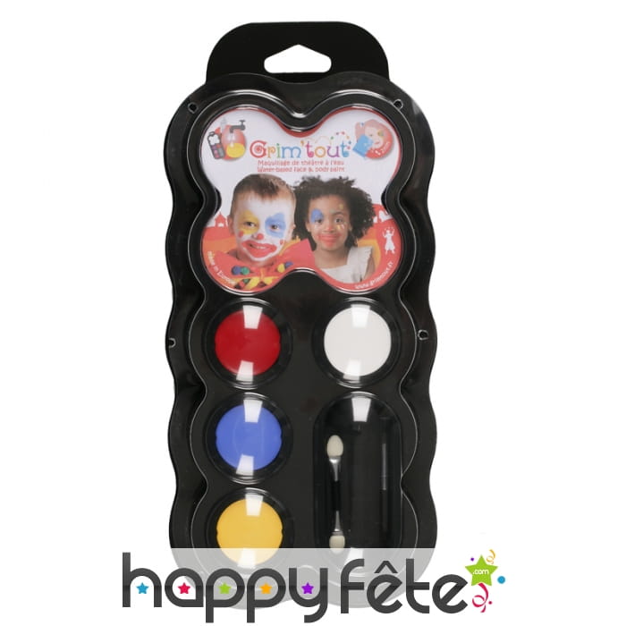 Palette de maquillage clown pour enfant, Grim tout