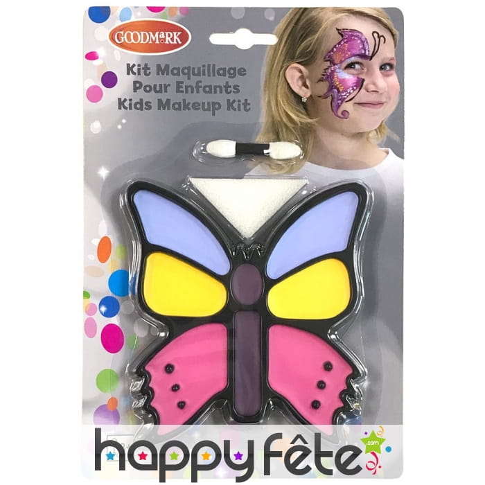 Palette de maquillage papillon avec pinceau