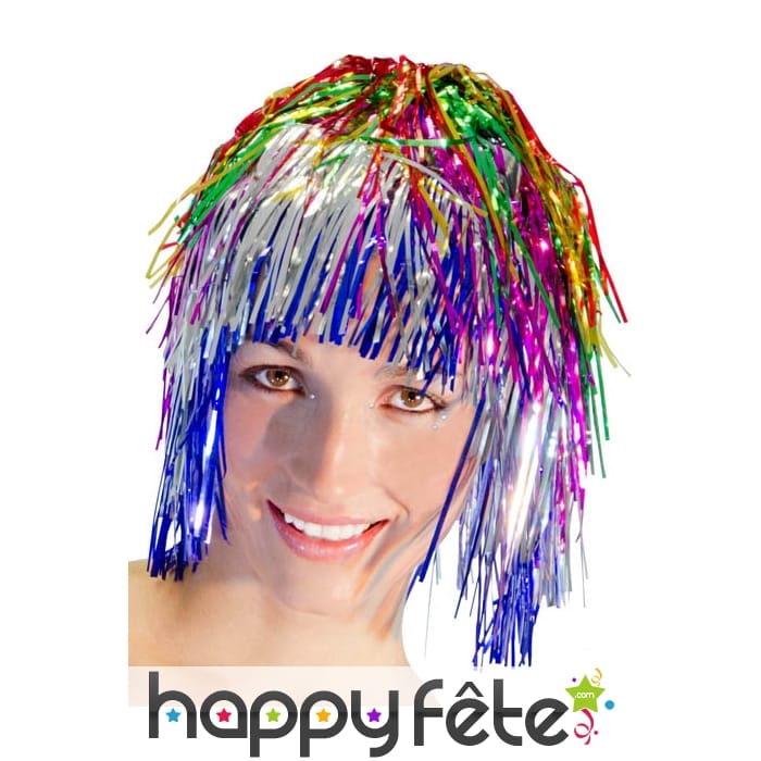 Perruque disco multicolore