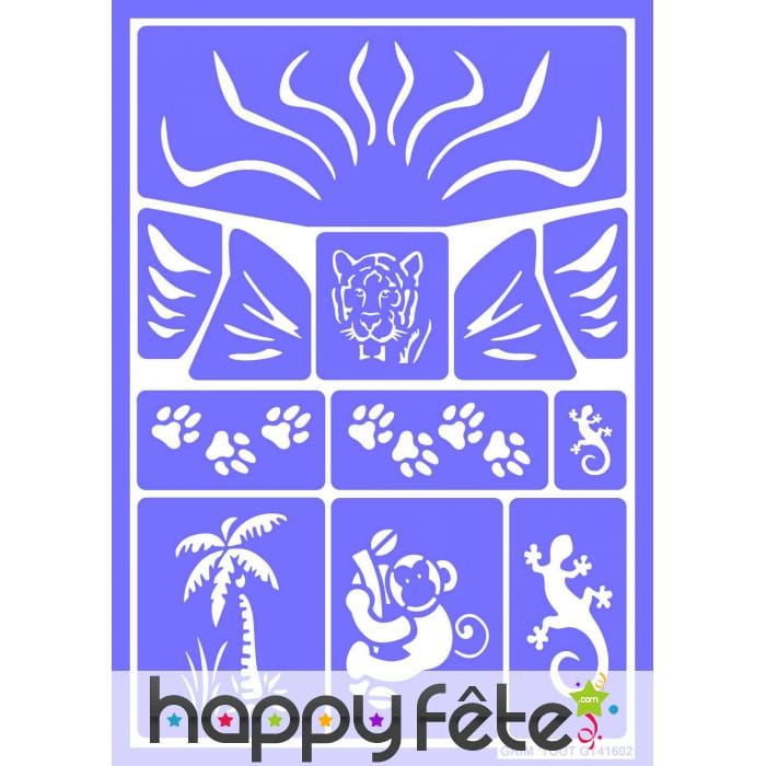 Pochoir de maquillage animaux de la jungle
