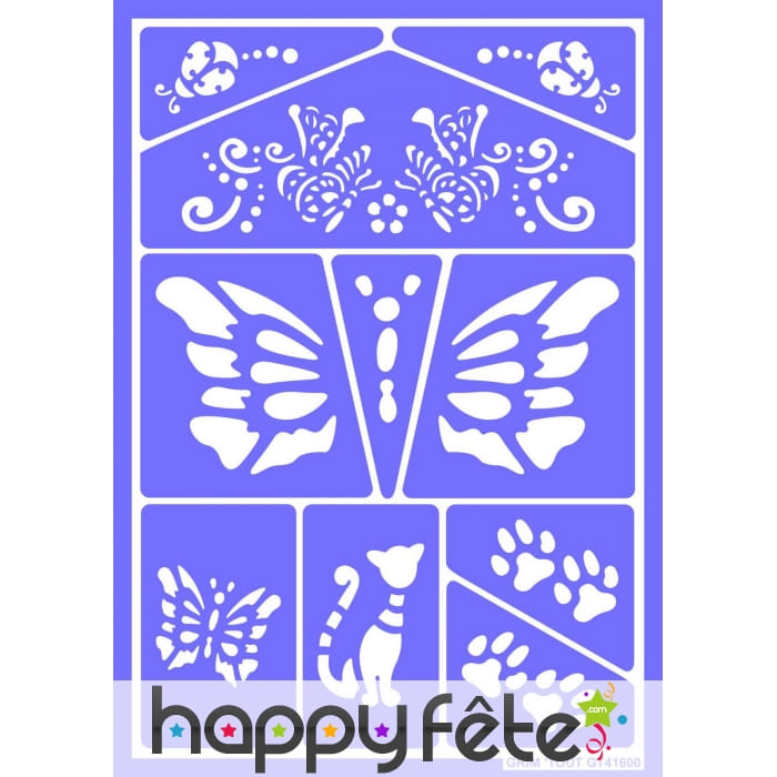 Pochoir de maquillage Chats et papillons
