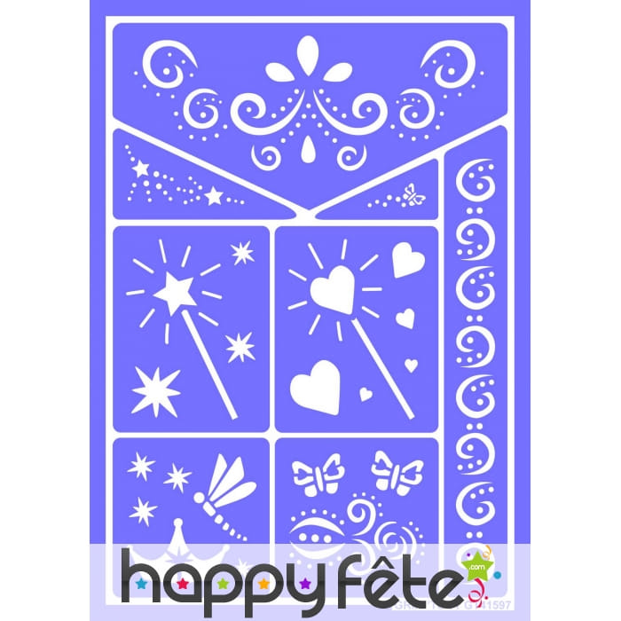 Pochoir de maquillage Fées et princesses