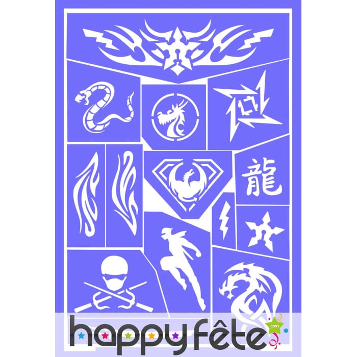 Pochoir de maquillage ninja