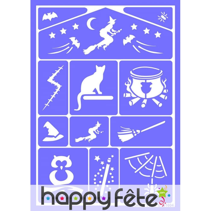 Pochoir de maquillage sorcière