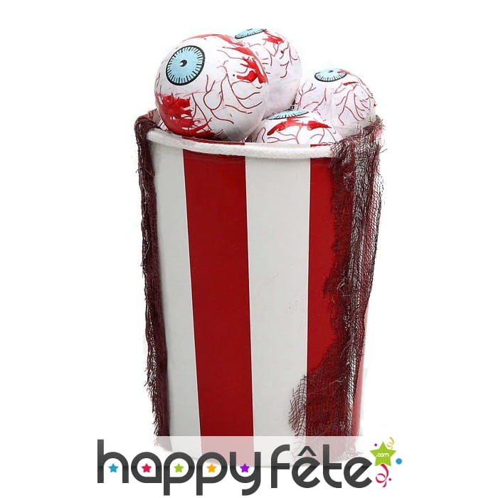 Pot de pop corn rempli d'yeux