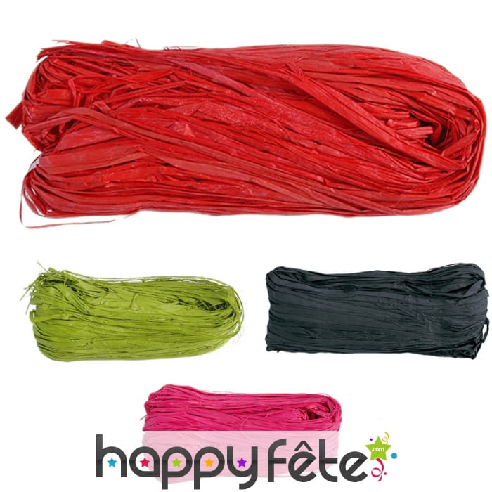 Pelote de raphia naturel et coloré, 50gr