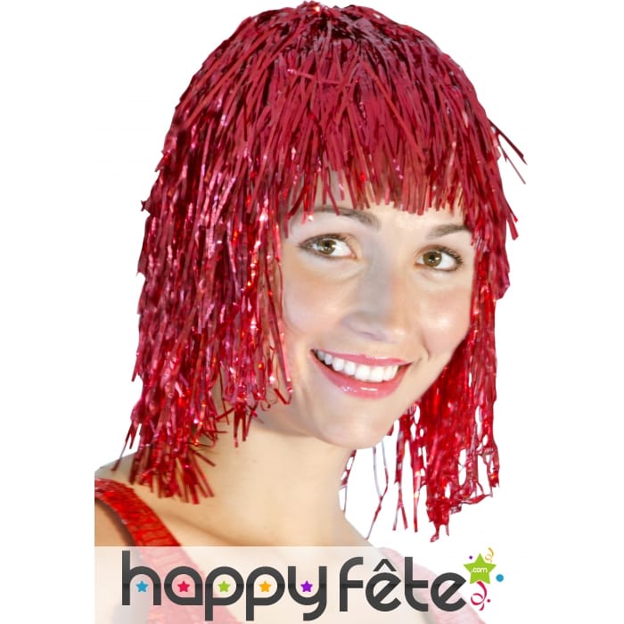 Perruque disco rouge