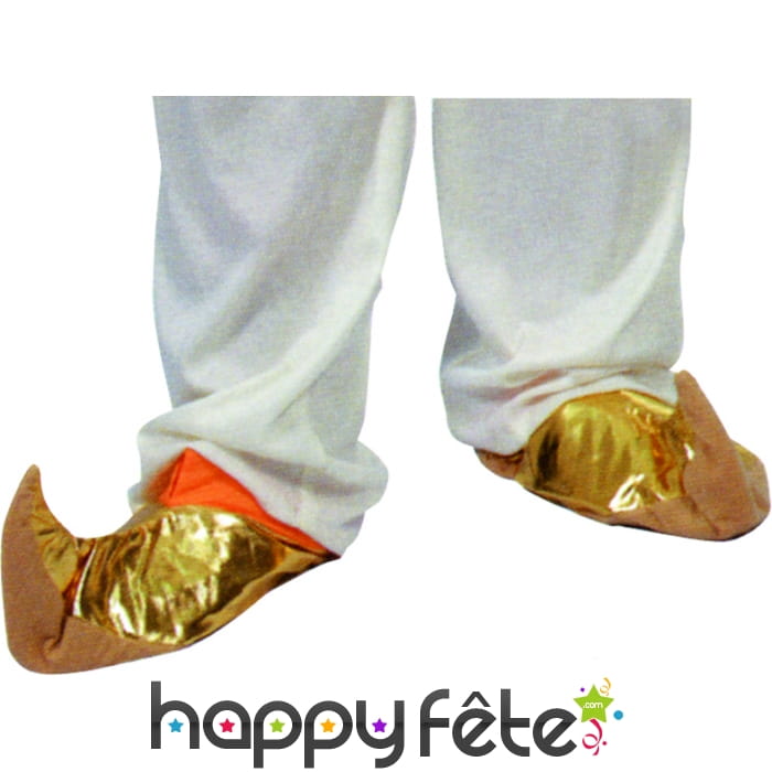 Paire de surchaussures orientales dorées