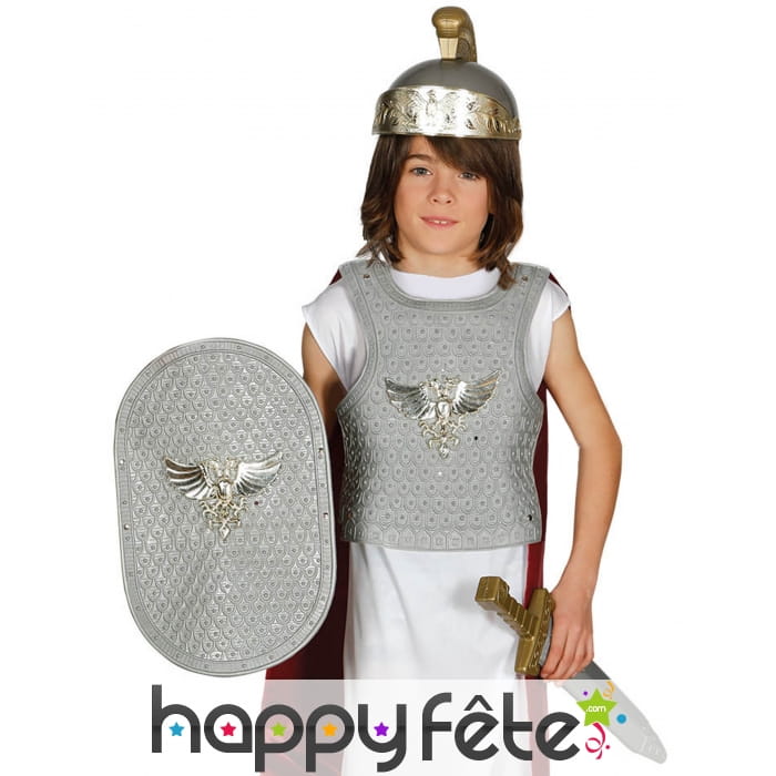 Panoplie de soldat romain enfant, coloris argent