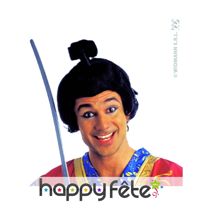 Perruque de samourai noire