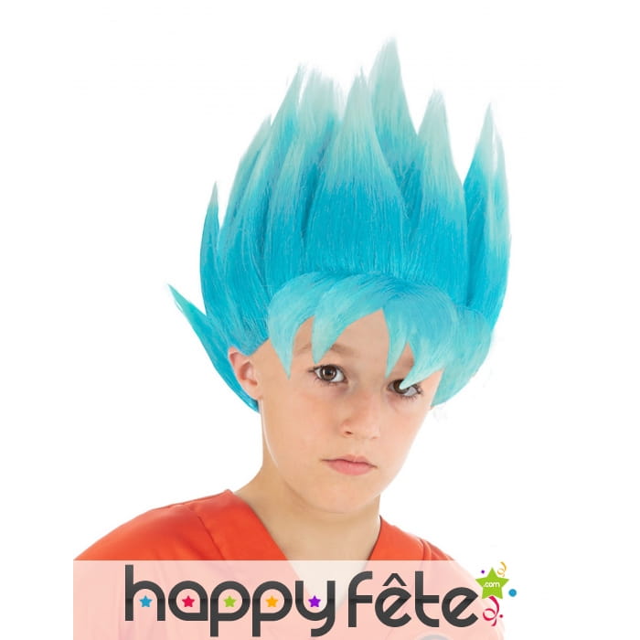 Perruque de Son Goku guerrier divin pour enfant