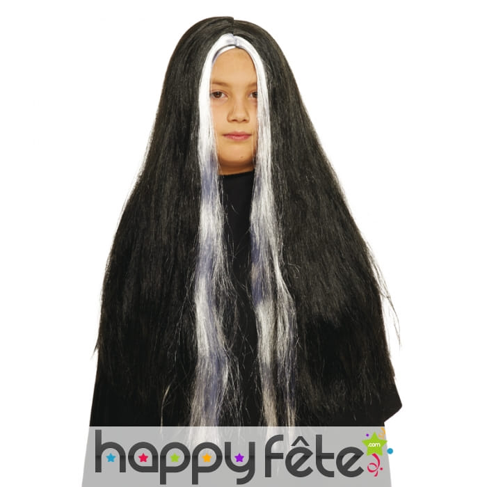 Perruque de sorcière avec mèches phosphorescentes