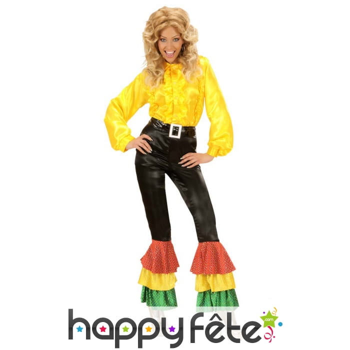 Pantalon disco tricolore, pour femme