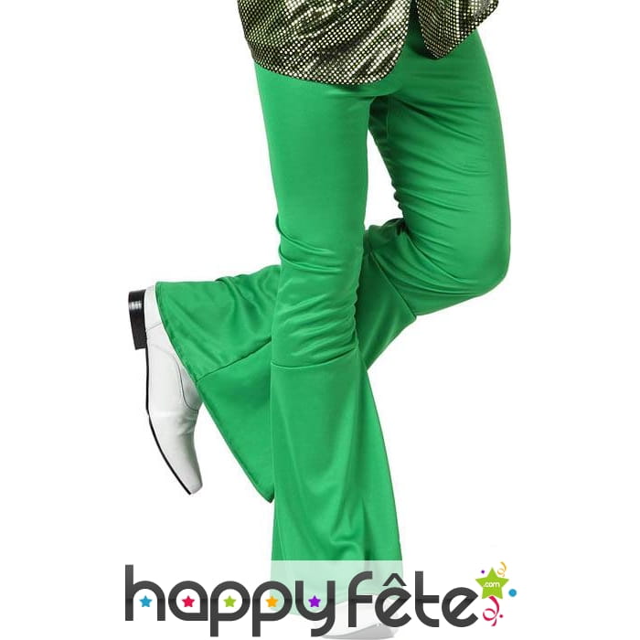 Pantalon disco vert pattes d'eph pour homme