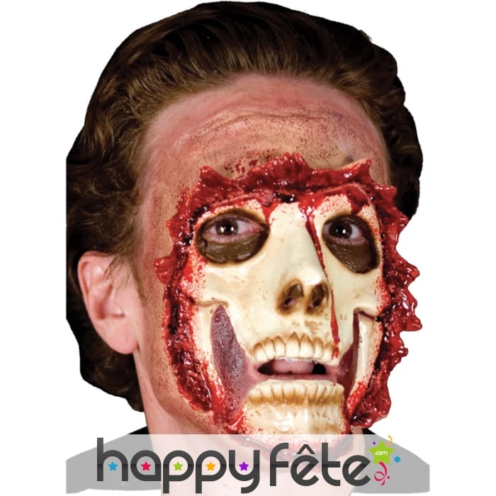 Postiche de visage squelette défiguré
