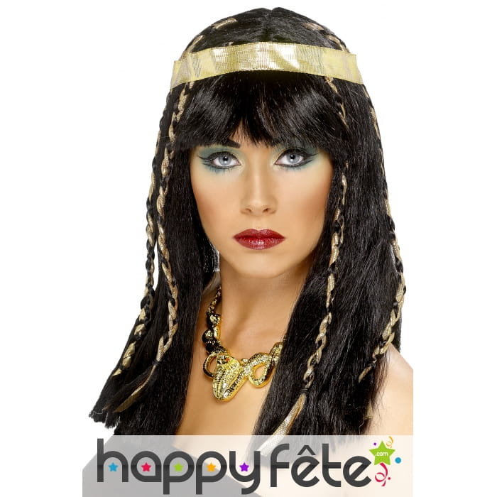 Perruque egyptienne avec serre tête et tresses