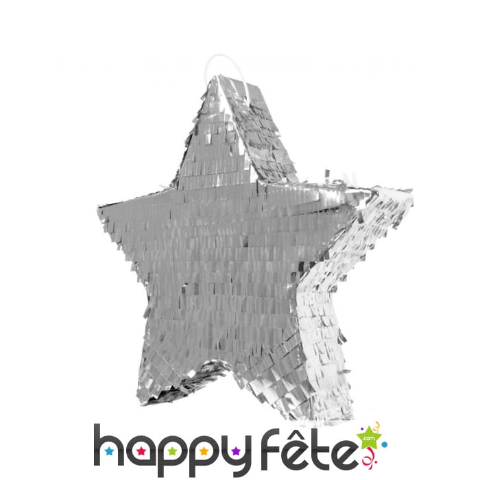 Pinata étoile argentée de 45cm