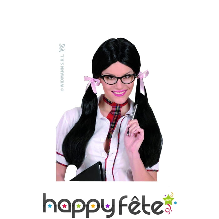 Perruque ecoliere coquine noire