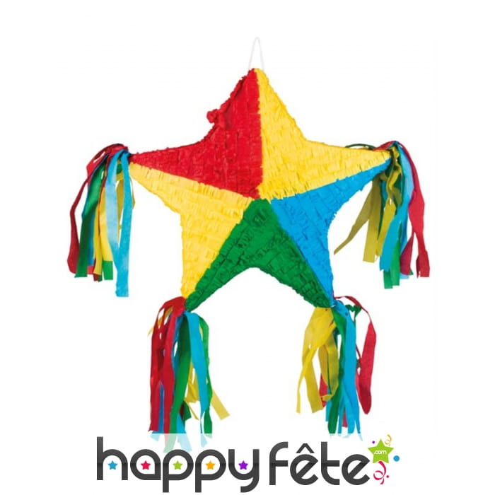Pinata en forme d'étoile multicolore