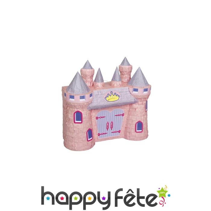 Pinata en forme de Château de princesse rose