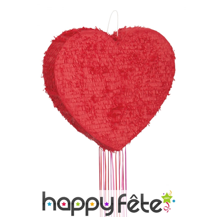 Pinata en forme de coeur rouge de 56cm