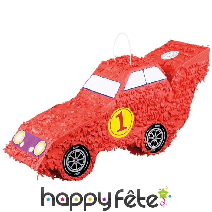 Pinata en forme voiture de course rouge 55 x 23 cm