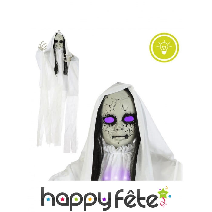 Poupée effrayante lumineuse à suspendre de 1 m